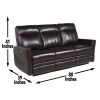 Luxury Power Reclining Sofa Recliner in Dark Brown Top-Grain Leather - Ultimate Comfort with Power Leg Rest and Articulating Headrest - Elegant and Re