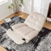 Ivory recliner, reclining lazy chair, mobile phone holder, large and comfortable reading chair, swivel gliding rocking chair, gold-stamped velvet