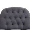 360¬∞ Swivel Recliner Adjustable Chair Chenille Glider Swivel Reclining Sofa Chair with Black Metal Round Base - Gray