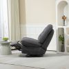 360¬∞ Swivel Recliner Adjustable Chair Chenille Glider Swivel Reclining Sofa Chair with Black Metal Round Base - Gray