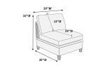 Living Room Furniture 6pc Modular Sectional Set Light Grey Dorris Fabric Couch 2x Corner Wedges 3x Armless Chairs And 1x Ottoman