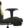 Gaming Chair with Footrest Black and Light Green Fabric