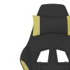 Gaming Chair with Footrest Black and Light Green Fabric