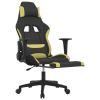 Gaming Chair with Footrest Black and Light Green Fabric