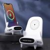 15W White Desktop Vertical Wireless Charging Phone Stand With Aesthetics