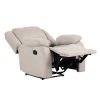 Modern Reclining Chair Textured Fabric Upholstery Pillowtop Arms Solid Wood Frame 1pc Living Room Furniture