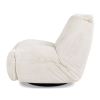 Rearden 35.5" Swivel Glider Manual Recliner Gaming Lounge Chair, Pearl White Short Faux Fur