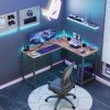 L Shaped Gaming Desk,Brown