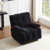 360 Degree Swivel Fabric Single Sofa Heavy Duty Reclining Chair for Living Room, BLACK