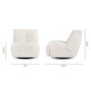 Rearden 35.5" Swivel Glider Manual Recliner Gaming Lounge Chair, Pearl White Short Faux Fur