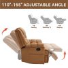 Manual Recliner Chair with Rocker and Swivel in Fabric for Living Room, Beige