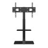 VEVOR TV Stand Mount, Swivel Tall TV Stand for 32 to 65 inch TVs, Height Adjustable Portable Floor TV Stand with Tempered Glass Base for Bedroom