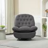 360¬∞ Swivel Recliner Adjustable Chair Chenille Glider Swivel Reclining Sofa Chair with Black Metal Round Base - Gray