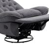 360¬∞ Swivel Recliner Adjustable Chair Chenille Glider Swivel Reclining Sofa Chair with Black Metal Round Base - Gray