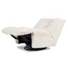 Rearden 35.5" Swivel Glider Manual Recliner Gaming Lounge Chair, Pearl White Short Faux Fur