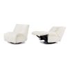 Rearden 35.5" Swivel Glider Manual Recliner Gaming Lounge Chair, Pearl White Short Faux Fur