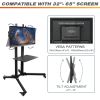 Mobile TV Stand on Wheels for 32-65 Inch LCD LED Flat Panel Curved Screen TV up to 132lbs