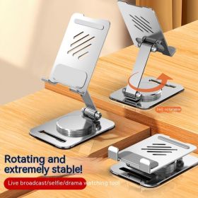 360 Degrees Rotate Metal Desk Mobile Phone Holder Stand For Phone Pad Adjustable Desktop Tablet Holderl Table Cell Phone Stand (Color: Silver)