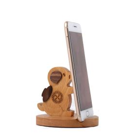 Creative  Mobile Phone Toma Back With Coin Beech Wood Lazy Phone Holder Custom Lettering (Option: 11style)