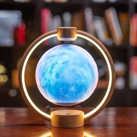 Maglev Moon Light Bluetooth 3D Stereo Diy Colorful Glare (Option: Wood grain starry sky-EU)