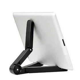 Universal Foldable Phone Tablet Holder Adjustable Bracket Desktop Stand Tripod Stability Support For Phone Adjustable Portable Desktop Holder Mount Fo (Color: Black)