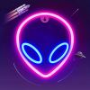 1pc Alien Shape LED Neon Sign, USB & Battery Powered Novelty Neon Mini Night Light