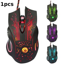 3200DPI LED Backlit Professional 6D USB Wired Gaming Game Mouse Computer PC Game Mice Laptop Pro Gamer Mice for PC Laptop (Color: A 1pcs, Ships From: China)