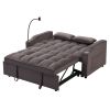 Modern Velvet Loveseat Futon Sofa Couch w/Pullout Bed,Small Love Seat Lounge Sofa with adjustable Reclining Backrest,Toss Pillows, Pockets