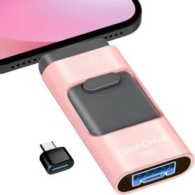 128GB USB Flash Drive; Photo Memory Stick External Storage Thumb Drive Compatible With IPhone; IPad; Android; Tablet; PC; Computer; Devices With Micro (Color: Pink)