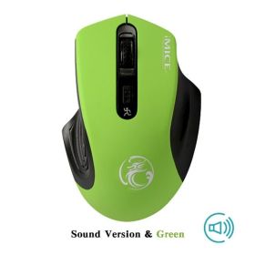 USB 3.0 Receiver Wireless Mouse 2.4G Silent Mouse 4 Buttons 2000DPI Optical Computer Mouse Ergonomic Mice For Laptop PC (Color: Green Sound)