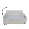 Modern Velvet Loveseat Futon Sofa Couch w/Pullout Bed,Small Love Seat Lounge Sofa with adjustable Reclining Backrest,Toss Pillows, Pockets