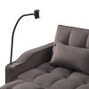 Modern Velvet Loveseat Futon Sofa Couch w/Pullout Bed,Small Love Seat Lounge Sofa with adjustable Reclining Backrest,Toss Pillows, Pockets