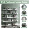 5 Tier Bookcase Home Office Open Bookshelf, Vintage Industrial Style Shelf with Metal Frame, MDF Board