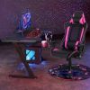 Massage Gaming Chair with Lumbar Support and Headrest