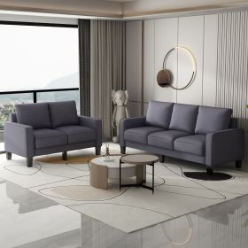 Modern Living Room Furniture Sofa in Fabric 2+3 Seat (Color: Dark Gray)