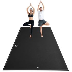 VEVOR Exercise Mat, Non Slip High Density Premium Yoga Mat, Exercise Yoga Mat for Men Women, Fitness & Exercise Mat with Bag & Carry Strap (Width: 6 ft, Length: 12 inch)