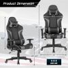 Reclining Swivel Massage Gaming Chair with Lumbar Support