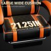 Video Game Chairs for Adults, PU Leather Gaming Chair with Footrest, 360¬∞Swivel Adjustable Lumbar Pillow Gamer Chair