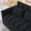 Sleeper Sofa, Convertible Sofa, Recliner, Bed, 3-in-1, 3-Position Adjustable Backrest, 2-Seater Sectional, Two Side Pockets, 2 Pillows for Living Room