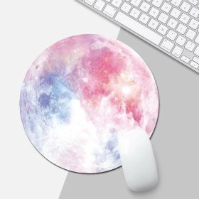 Space Round Mouse Pad PC Gaming Non Slip Mice Mat For Laptop Notebook Computer Gaming Mouse Pad (Model: Rainbow Moon)