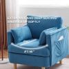 29.5 "W Modern Fabric Decorative Chair Armchair Upholstered Reading Chair Single Sofa Casual Club Chair with Solid Wooden Feet and 2 Pillow