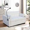 Modern Velvet Loveseat Futon Sofa Couch w/Pullout Bed,Small Love Seat Lounge Sofa with adjustable Reclining Backrest,Toss Pillows, Pockets