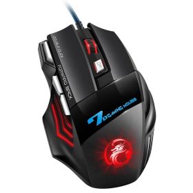 Computer Mouse Gamer Ergonomic Gaming Mouse USB Wired Game Mause 5500 DPI Silent Mice With LED Backlight 7 Button For PC Laptop (Color: Sound with box)