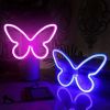 1pc, Butterfly LED Neon Sign, USB Or Battery Powered Neon Sign, Bedroom Decor, Wedding Decor, Birthday Decor, Party Decor, Wedding Supplies