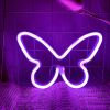 1pc, Butterfly LED Neon Sign, USB Or Battery Powered Neon Sign, Bedroom Decor, Wedding Decor, Birthday Decor, Party Decor, Wedding Supplies