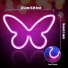 1pc, Butterfly LED Neon Sign, USB Or Battery Powered Neon Sign, Bedroom Decor, Wedding Decor, Birthday Decor, Party Decor, Wedding Supplies