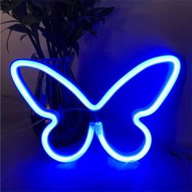 1pc, Butterfly LED Neon Sign, USB Or Battery Powered Neon Sign, Bedroom Decor, Wedding Decor, Birthday Decor, Party Decor, Wedding Supplies (Model: Bright Neon Hanging Type, Color: Blue)