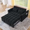 Sleeper Sofa, Convertible Sofa, Recliner, Bed, 3-in-1, 3-Position Adjustable Backrest, 2-Seater Sectional, Two Side Pockets, 2 Pillows for Living Room