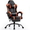 Video Game Chairs for Adults, PU Leather Gaming Chair with Footrest, 360¬∞Swivel Adjustable Lumbar Pillow Gamer Chair