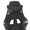 Massage Gaming Chair with Footrest Black&Camouflage Faux Leather